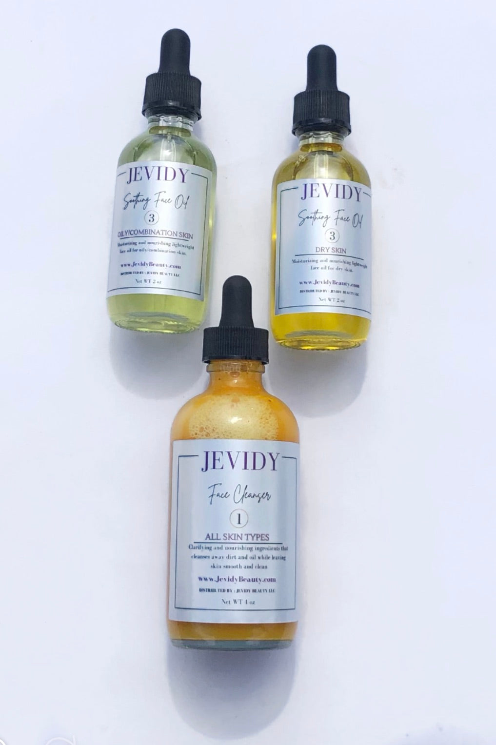 Jevidy Turmeric Face Cleanser 4 oz Face Wash and Jevidy Soothing Face Oil for dry and Oily skin