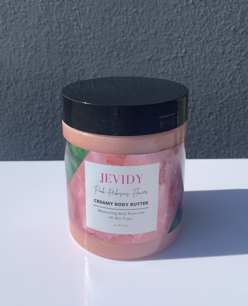 pink sea salt hibiscus flower body butter